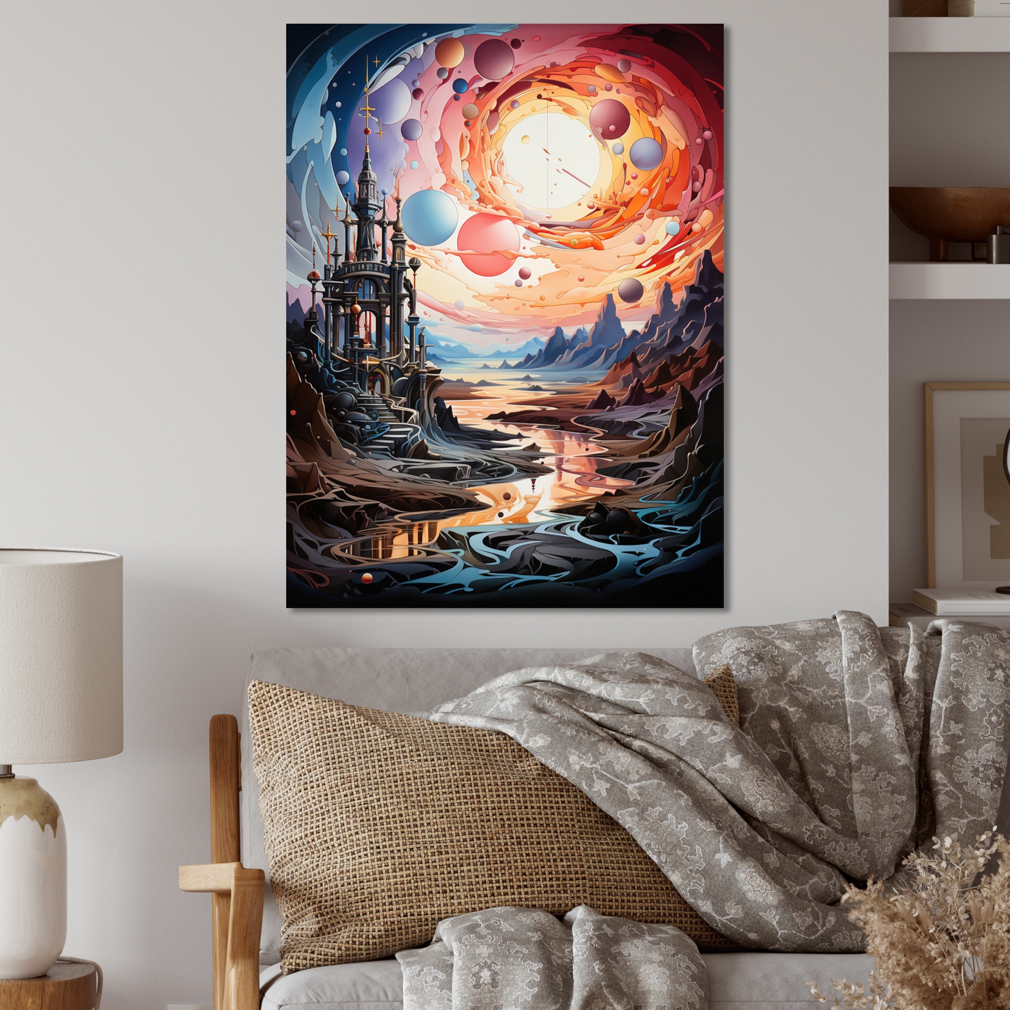 Design Art Astrology Mystic Horizons Surrealism I Astrology Metal Wall Art Living Room