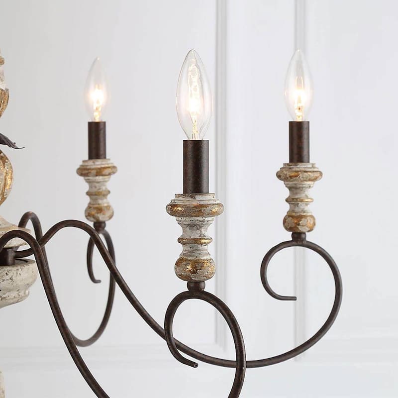 Urban Farmhouse 6-Light Chandelier French Country Rustic Classic Lights - D31.1" x H28"