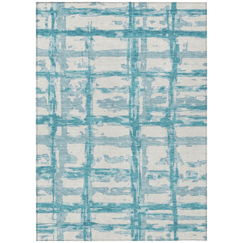 Machine Washable Indoor/ Outdoor Chantille Abstract Contemporary Rug