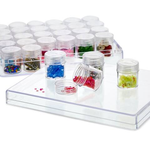 Clear Plastic Bead Storage Containers with 30 Jars for Diamond Painting