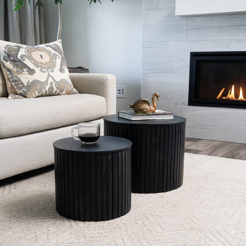 Maven Lane Austin Nesting Tables 2 Piece - Black