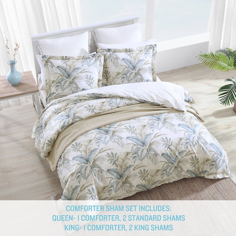 Tommy Bahama Bakers Bluff Blue Cotton 3-piece Comforter Set