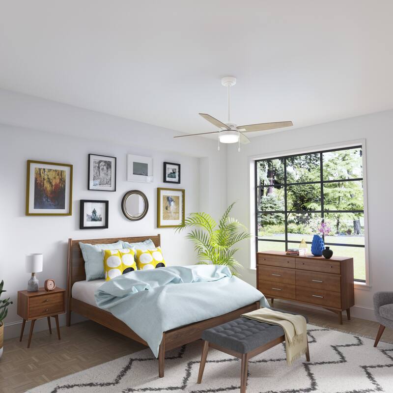 Hunter 54" Castlehill Fresh White Ceiling Fan with LED Light Kit and Pull Chain - Casual, Transitional, Minimalist