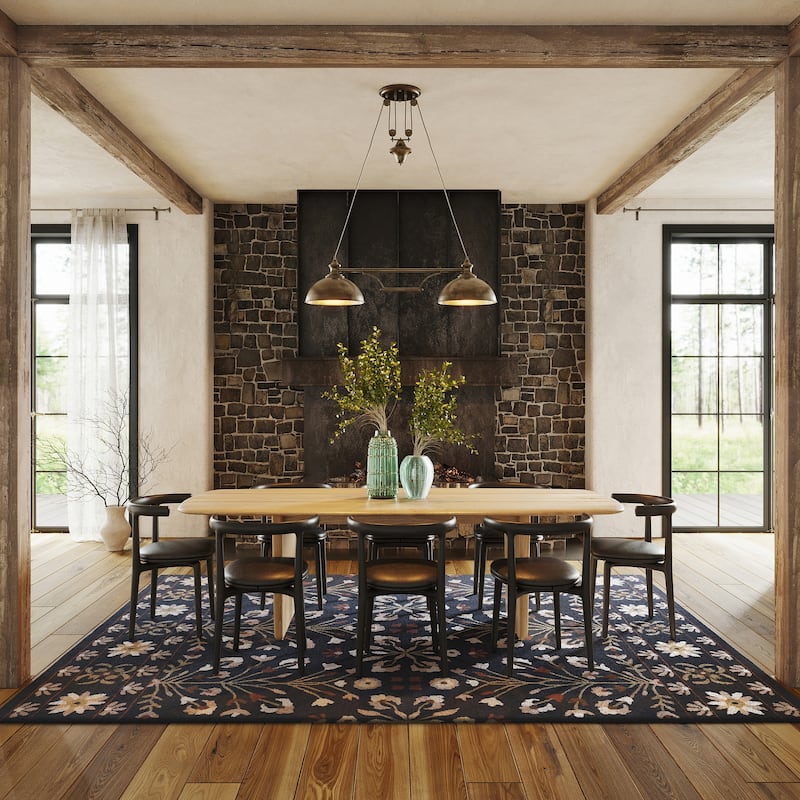 Nuloom Folklore Wool Area Rug - 8'6" x 11'6" - Black