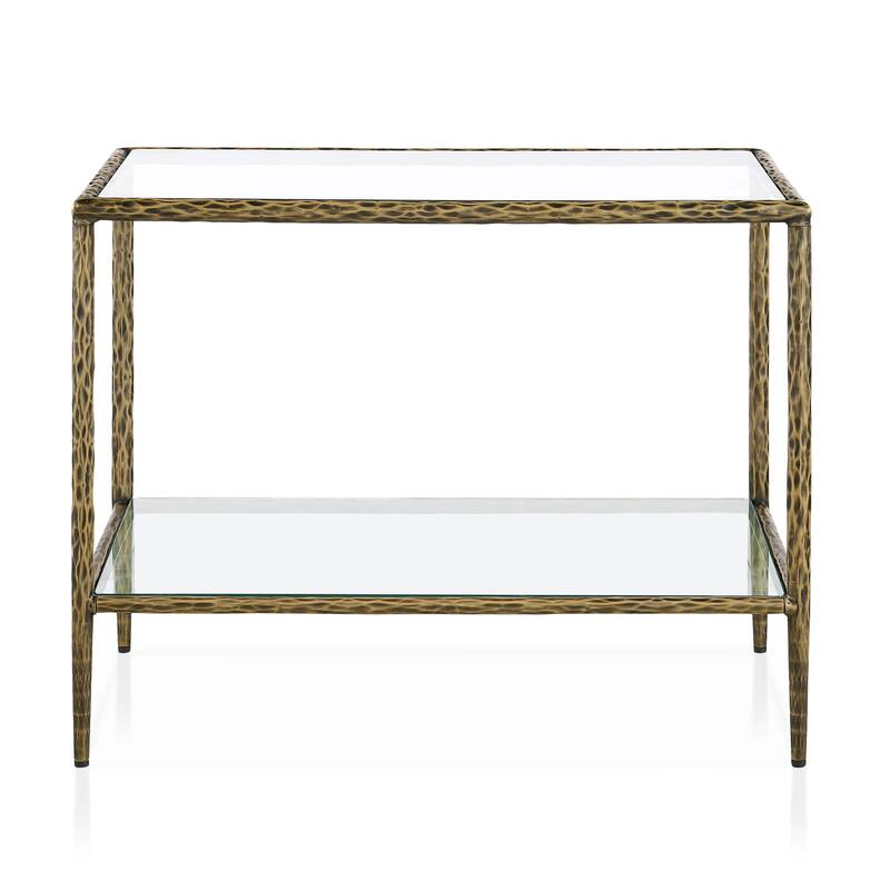 247 Shop At Home Lalia Modern 3-Piece Upholstered Hammered Metal Panel Bedroom Set with 2 Nightstands