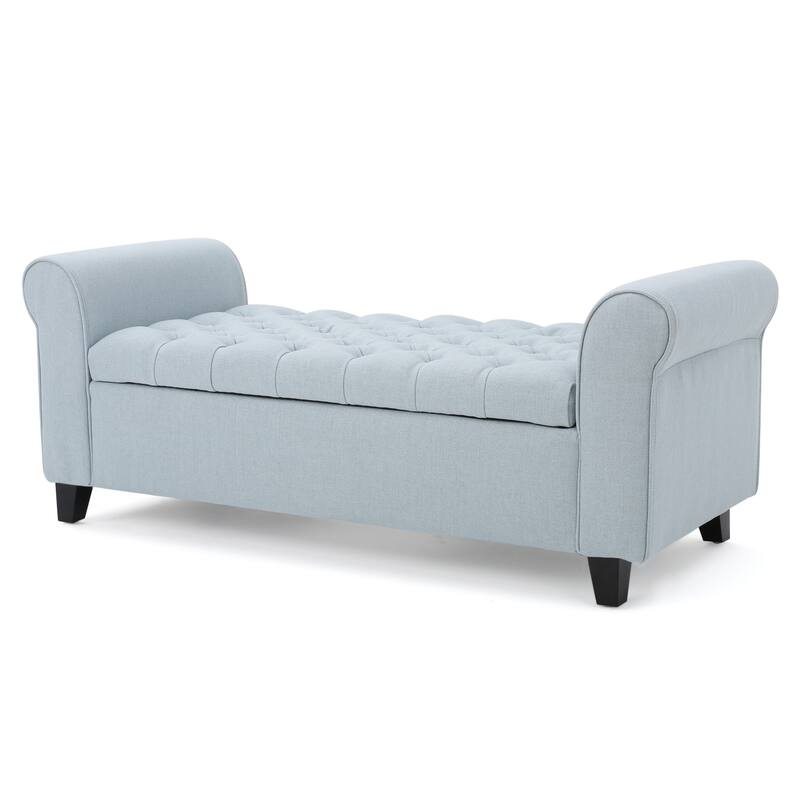 Keiko Contemporary Rolled Arm Fabric Storage Ottoman Bench by Christopher Knight Home - 50.00" L x 19.50" W x 20.50" H
