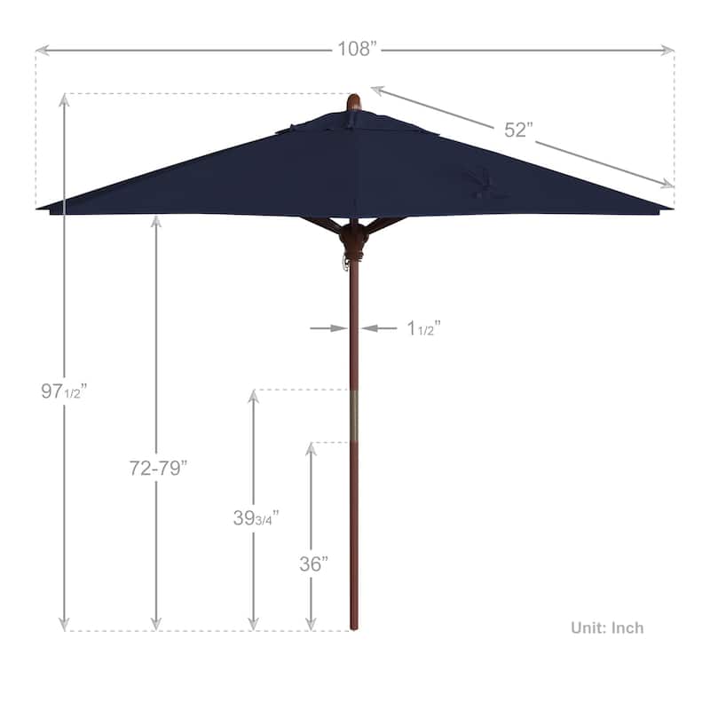 California Umbrella 9-ft. Round Marenti Wood-framed Olefin Patio Umbrella (No Base)