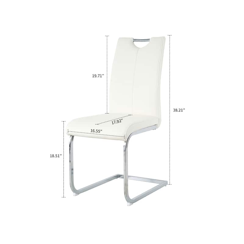 Classic Set of 6 PU Upholstered Dining Chairs - N/A