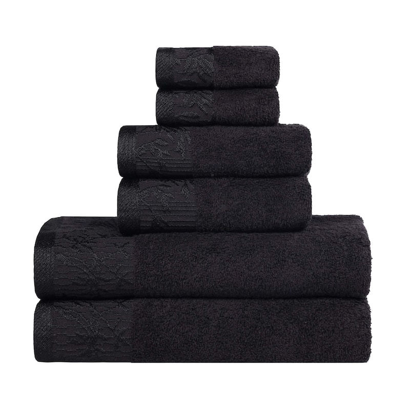 Superior Wisteria Cotton Floral Jacquard 6 Piece Bathroom Towel Set