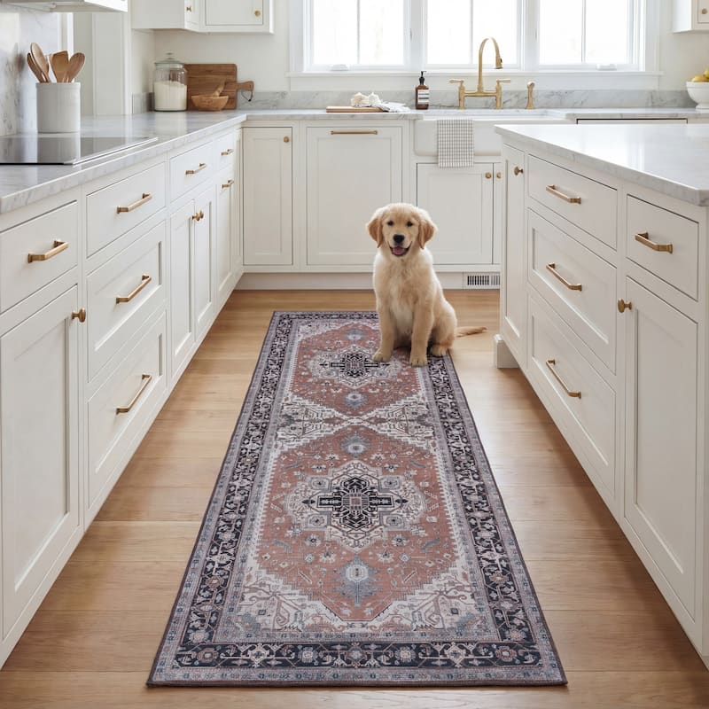 SAFAVIEH Tucson Machine Washable Slip Resistant Emmer Traditional Rug