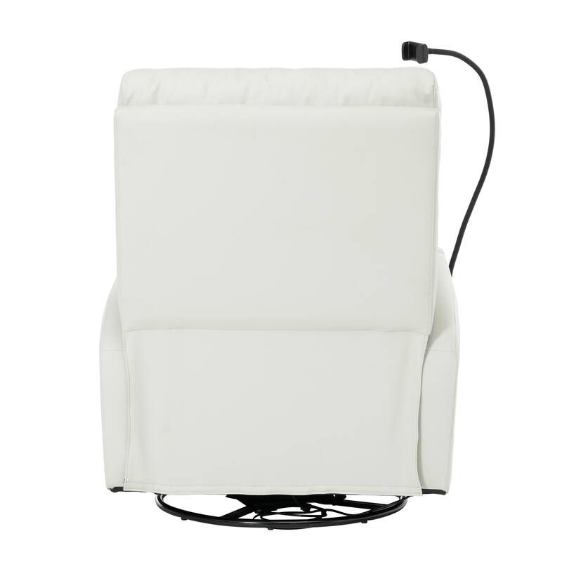 Grey Electric Power Recliner Chair with 270° Swivel, USB Ports and Adjustable Footrest for Living Room & Nursery