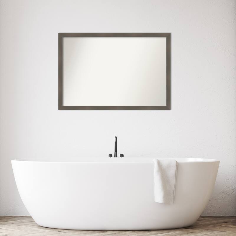 Edwin Non-Beveled Wood Framed Bathroom Vanity Wall Mirror