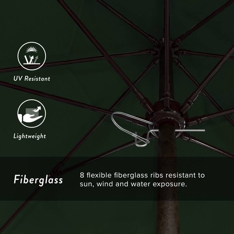 California Umbrella 9' Rd. Aluminum Frame, Fiberglass Rib Market Umbrella, Push Open, Bronze Finish, Pacifica Fabric