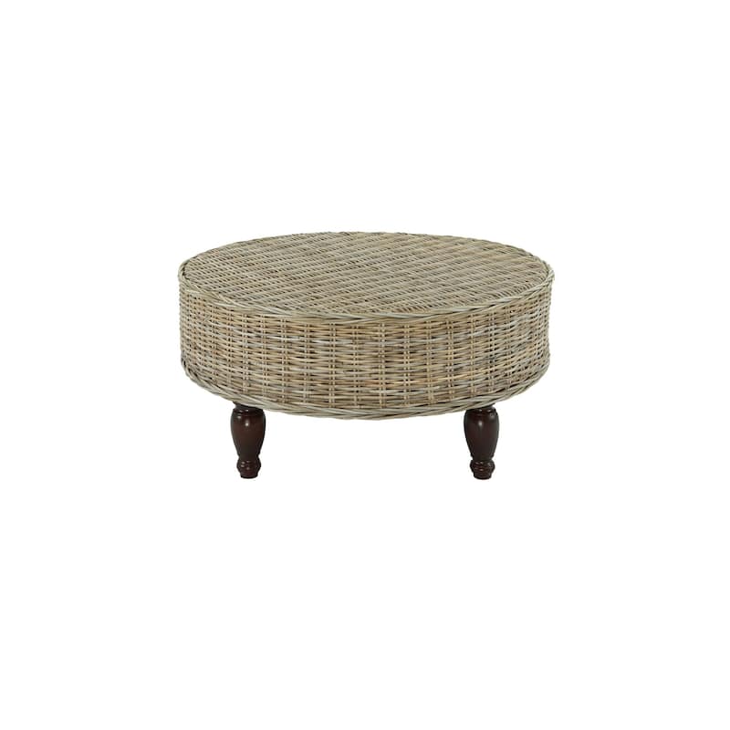 Round Rattan Coffee Table - 36 x 36 x 18