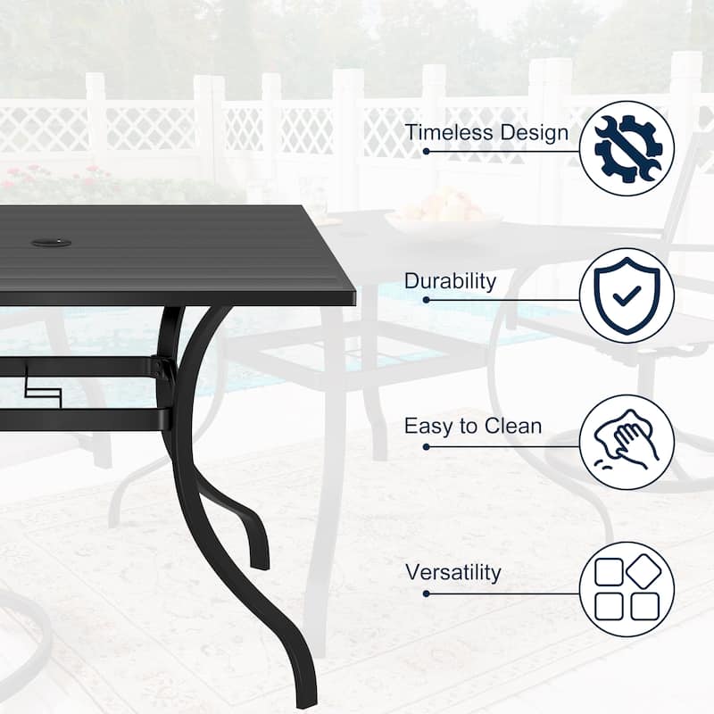 5 Pieces Outdoor Dining Set with 1 Square Table