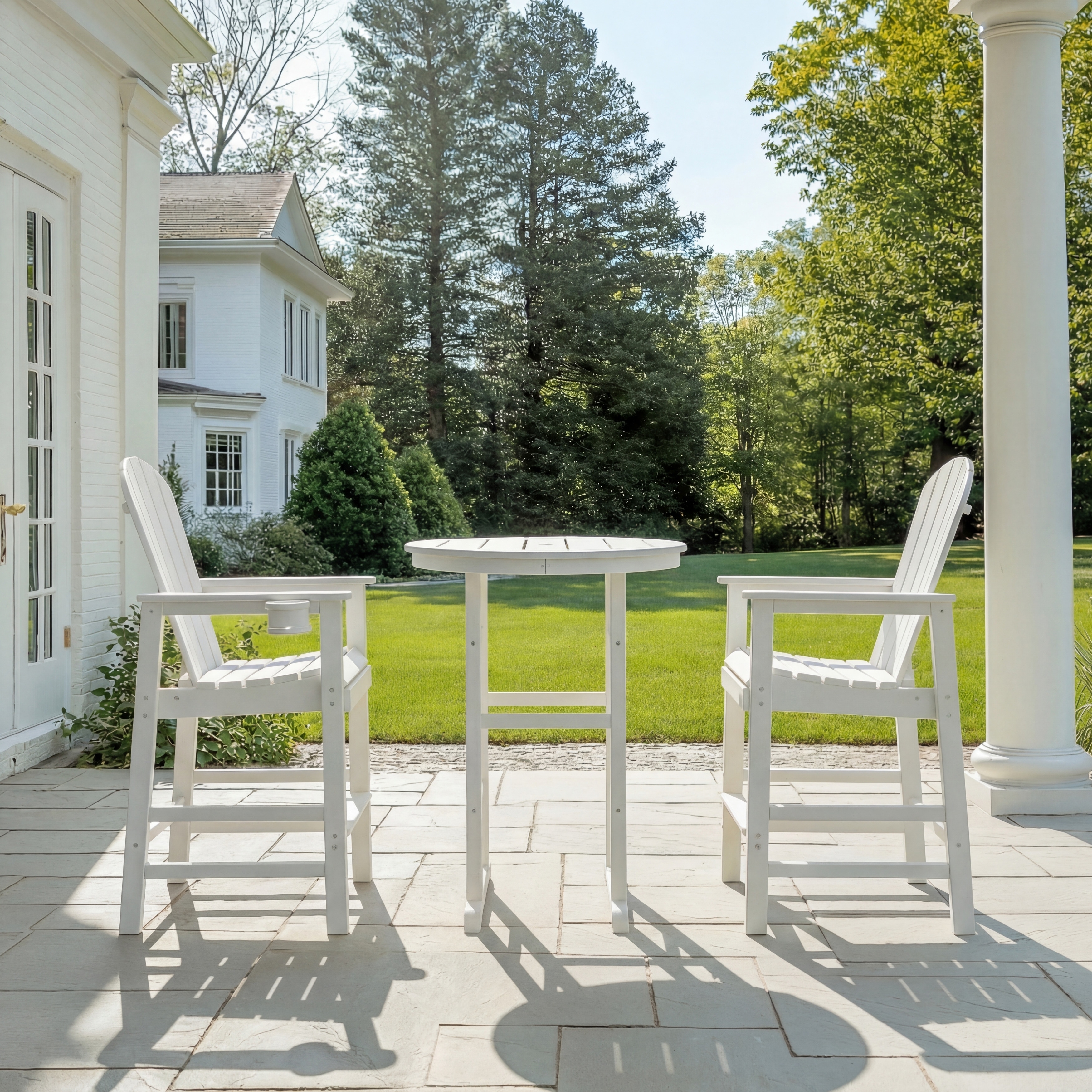 3-Piece HDPE Round Bar Table with 2 Bar Stools