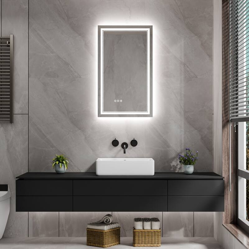 Modland Small Size LED Bathroom Mirror Back & Front Lighted Anti-Fog
