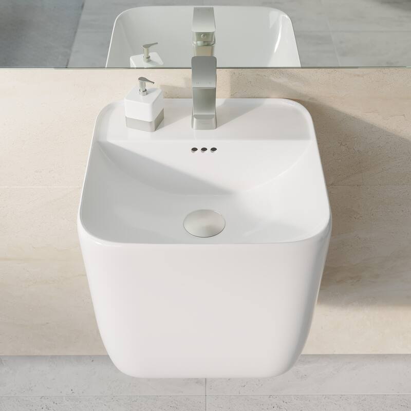 Charme 17.5" Wall-Mount Bathroom Sink - 18" x 16.8" 16"
