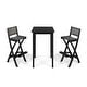preview thumbnail 19 of 29, Polaris Outdoor 26" Square 3 Piece Wood and Wicker Bar Height Set by Christopher Knight Home