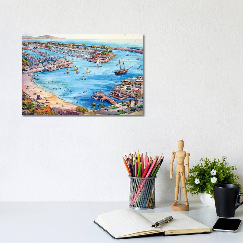 iCanvas "Dana Point Harbor" by Bill Drysdale Canvas Print - 8x12x0.75
