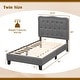 preview thumbnail 4 of 7, Twin Size Bed Frame with 46-Inch Tall Button Tufted Headboard