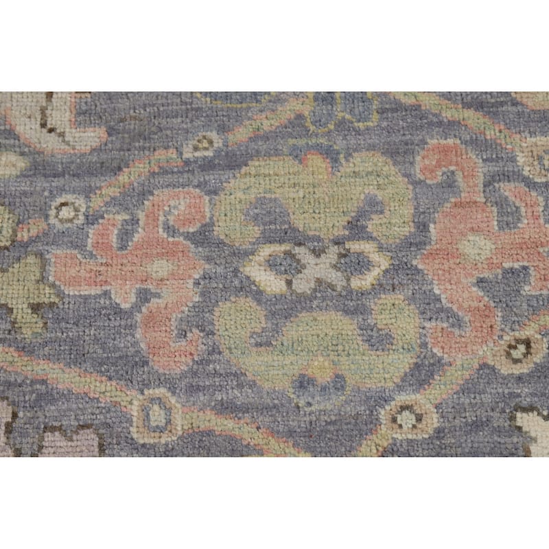 Hand Knotted Oriental 100% Wool Carpet Transitional All-Over Navy Blue & Blues Oushak Area Rug - 10' 3'' X 8' 0''