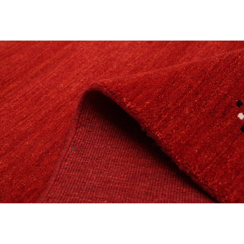 ECARPETGALLERY Hand Loomed Kashkuli Gabbeh Red Wool Rug - 5'0 x 7'9