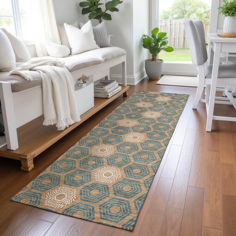 Machine Washable Indoor/ Outdoor Modern Hugoton Chantille Rug