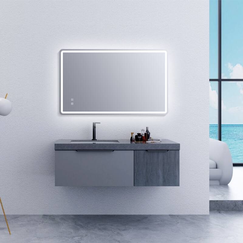 Frameless 3 Color LED Mirror with Defogger Wall Bath Vanity Mirror - 24x32