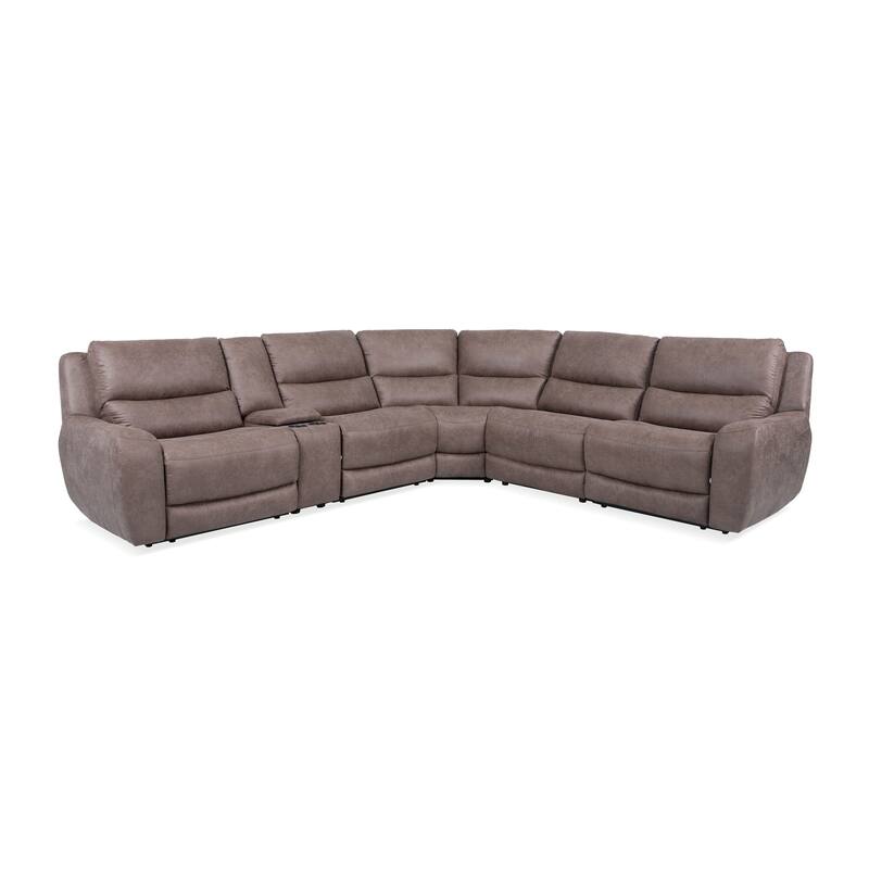 Furniture of America Khalid Modern Sectional Sofa with Dual Power Recliners and Hidden Console