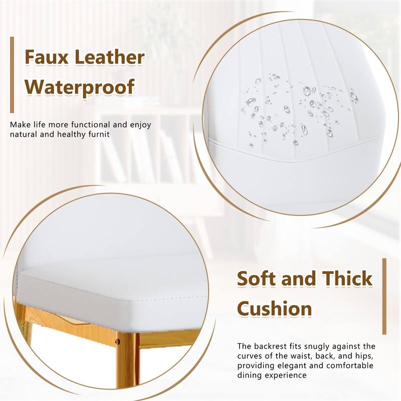 Set of 4 Dining Chairs, 37 inches High: Ergonomic PU Backrest, Combines Comfort and Style.