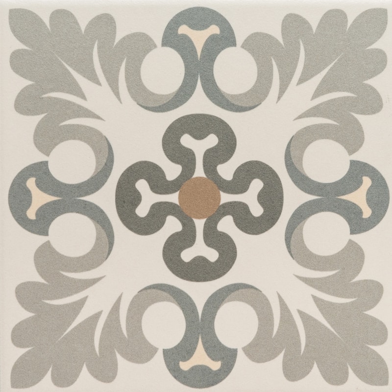 Ellis Taco 6.5x6.5 Matte Porcelain Encaustic Tile - Floor, Wall & Backsplash