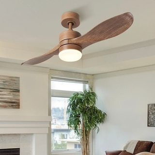 Reagan 52 in LED Indoor Brushed Nickel Ceiling Fan with Light Kit and Remote Co 