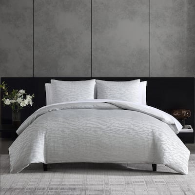 Vera Wang Illusion Grey Duvet Cover Set