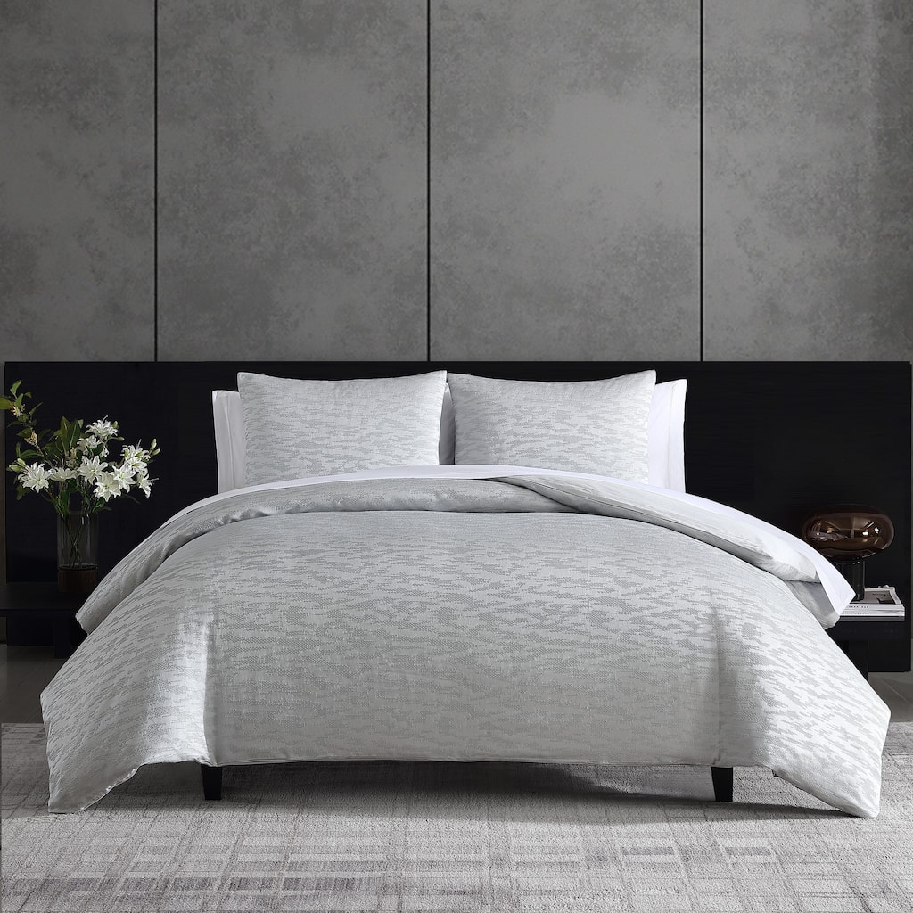 Vera Wang Illusion Grey Duvet Cover Set