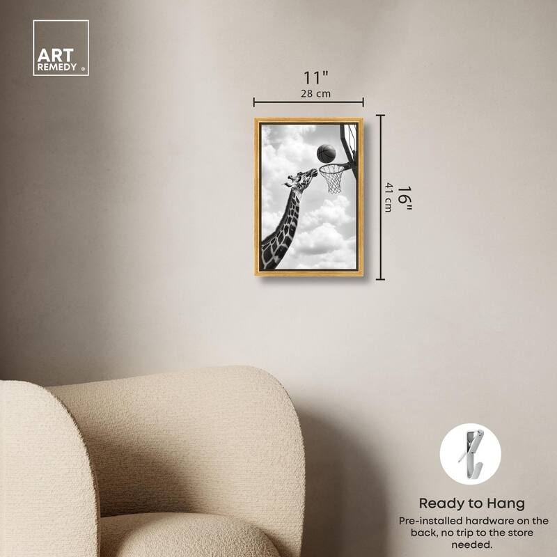 Giraffe Hoops Canvas by Art Remedy