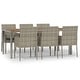 preview thumbnail 88 of 91, vidaXL 3 Piece Patio Dining Set with Cushions Black Poly Rattan - 18.9" x 21.7" x 34.6"