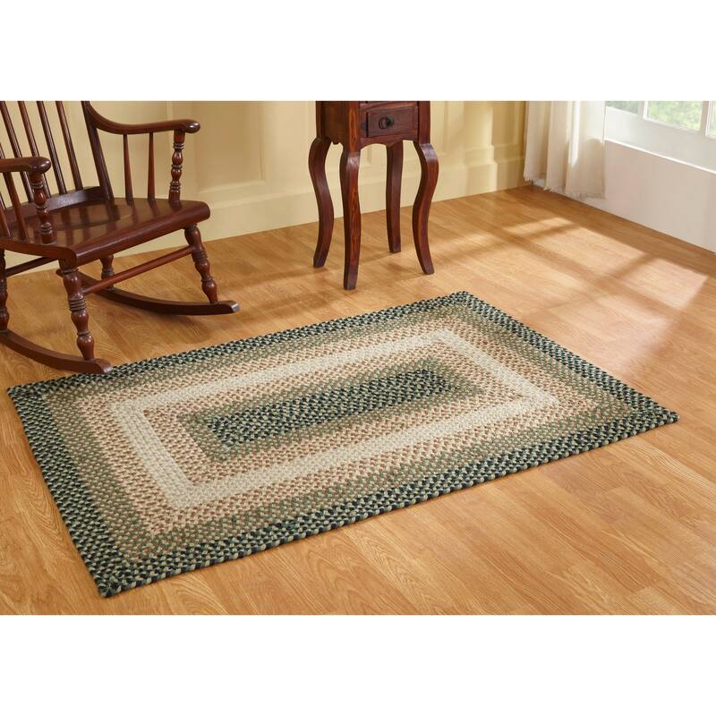 Better Trends Woodbridge Braid 100% Wool Stain Resistant, Double-Sided Reversible Rectangle Indoor Area Utility Rug