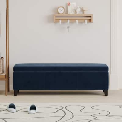 Velvet Storage Bench, End of Bed Upholstered Tufted Settee Bench for Living Room Entryway Rectangular Storage Ottoman Bench