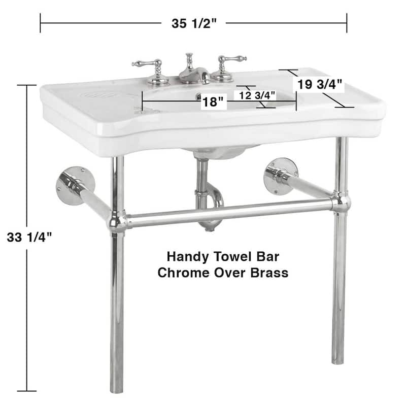 Southern Belle White Console Sinks with 8" Widespread Chrome Faucet and Chrome Bistro Legs