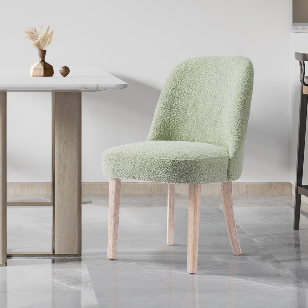 Boucle Polyester Upholstered Side Chair - Water/ Stain Resistant