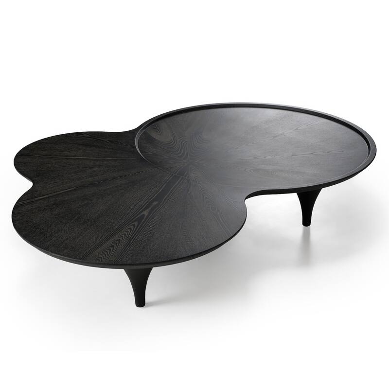 Modrest Beulah Modern Free Form Black Ash Coffee Table