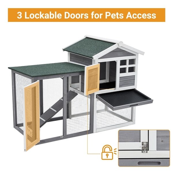 Rabbit Hutch Indoor and Outdoor Bunny Cage for Small Animals with