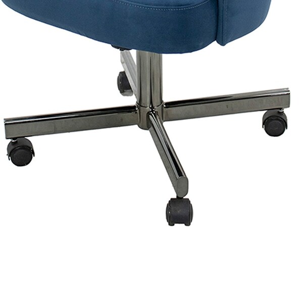 Chromcraft Fabric Dining Upholstered Caster Chair in Antonio Navy