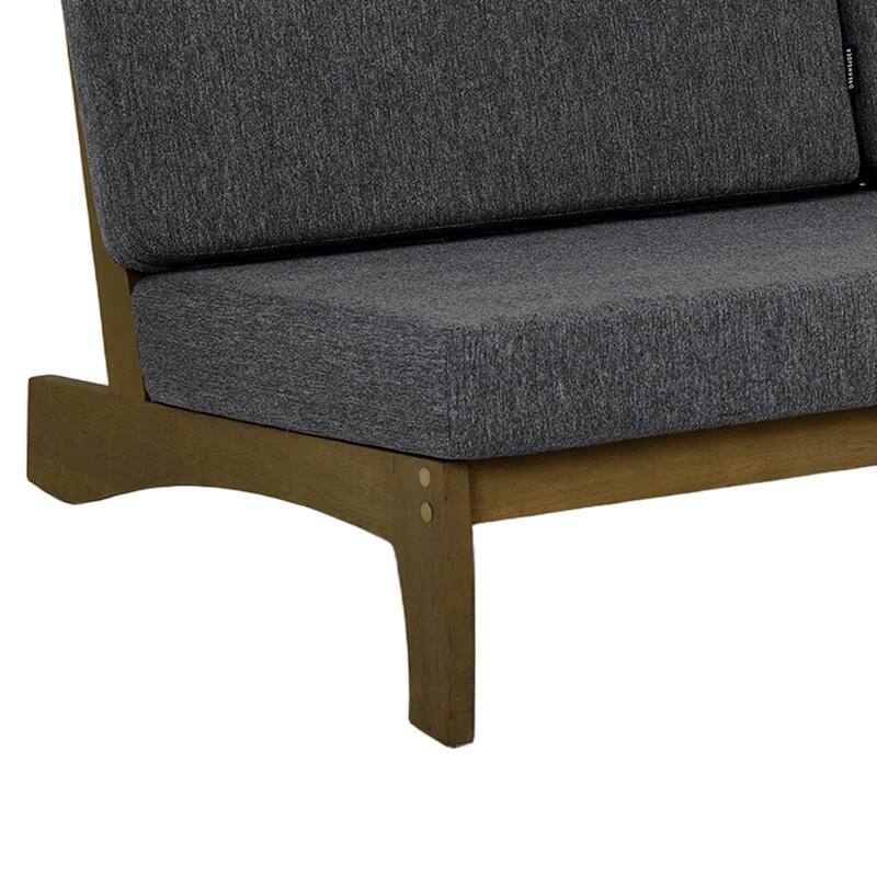 3 Seat Wood 64" W Cushioned Outdoor Patio Sofa with Coffee Table