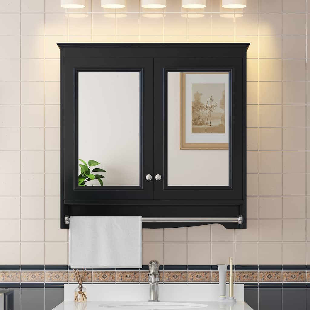3-in-1 Bathroom Mirror Cabinet, 30"Wall Mounted Medicine Cabinet with Adjustable Shelves & Soft Close Doors