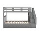preview thumbnail 3 of 42, Multi-Functional Twin Over Twin Bunk Bed with 3 Drawers, Storage Stairs, Armrest and Full-Length Guardrails for Kids