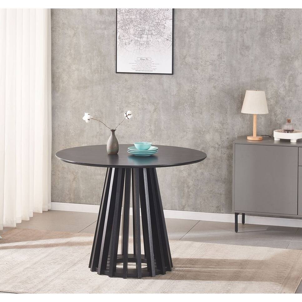 Andre small 39" Black, Round Dining Table - N/A