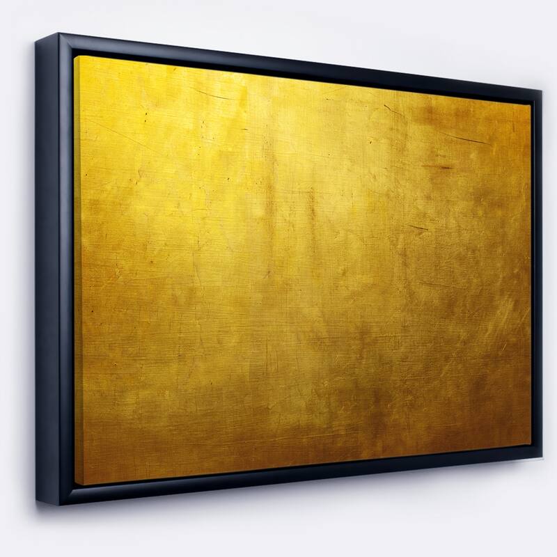 Designart "Gold Texture" Abstract Framed Canvas art print
