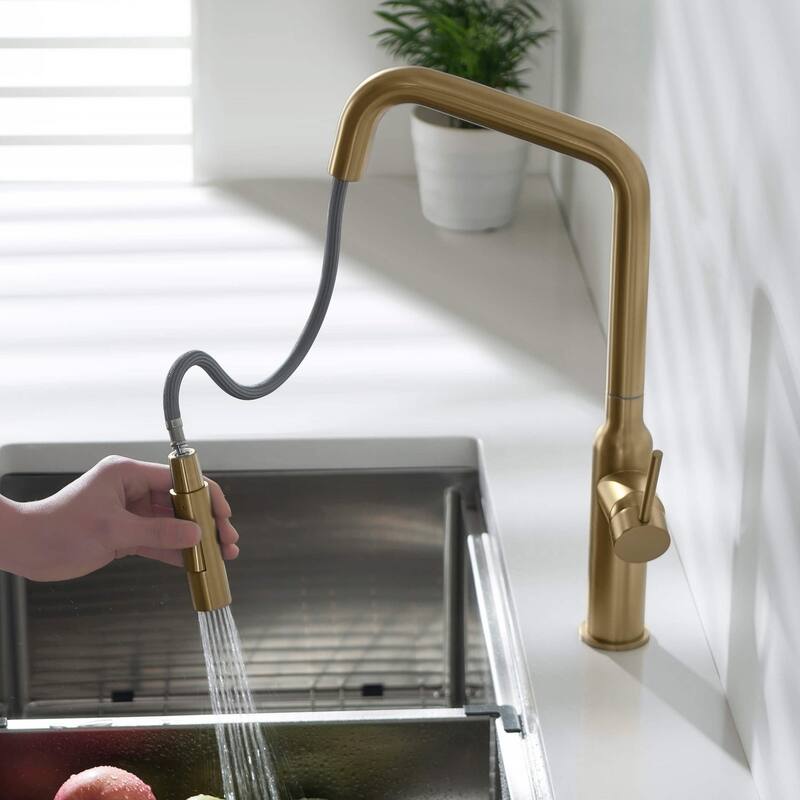 High Arc Single Lever Kitchen Faucet with Pull Down Sprayer